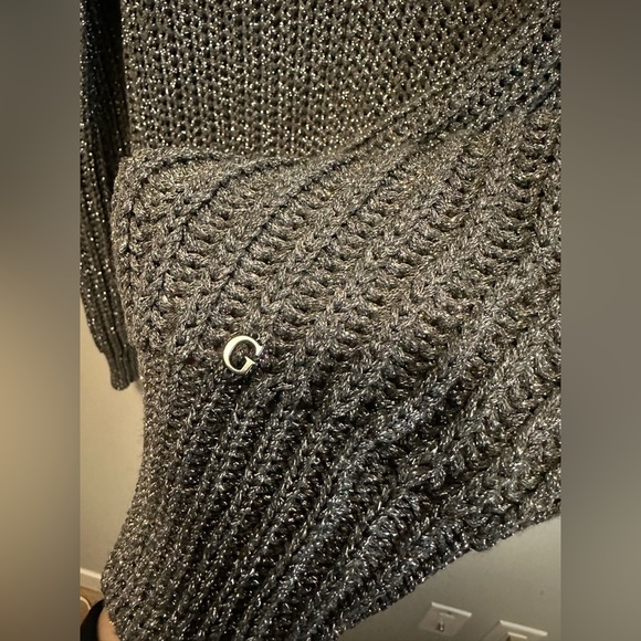 GUESS Lise Sparkle Cutout V-Neck Sweater - Picture 6 of 13